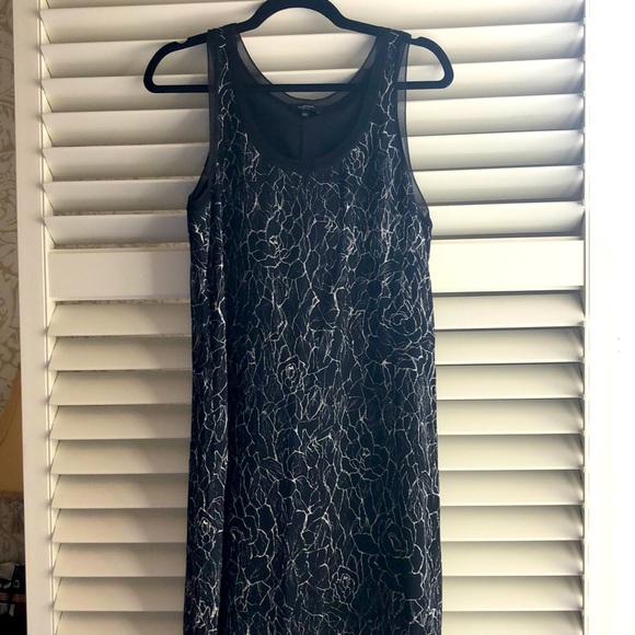 100% silk black and white printed Babaton maxi - Picture 1 of 5